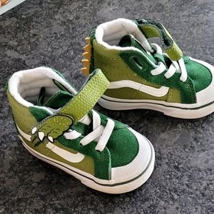 Vans green dino toddler size 3